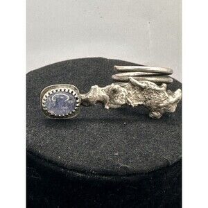 Artisan Handcrafted Tanzanite Ring Size 6.25 Adjustable Sterling Silver Unique